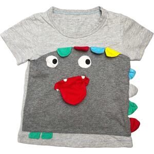 Little Maven monster shirt 24m tongue pocket interactive face gray tee